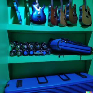 Musical Instruments Organized for Storage